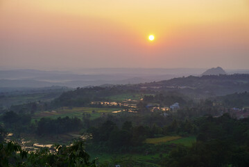 Beautiful sunrise moment in the countryside. 