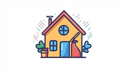 House cleaning logo and cleanliness concept