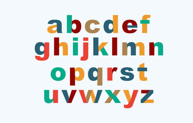 colorful geometric alphabet with modern design