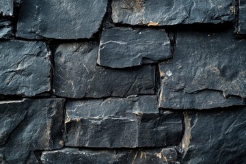 Empty old dark cement or stone wall texture backgrounds.Black stone background. Frontal view. Free copy space , ai