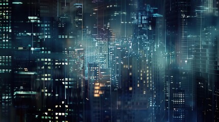 Abstract colorful circular bokeh with city background