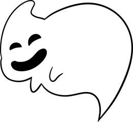 The Ghost drawing image cartoon style for halloween or party concept..