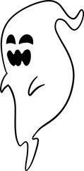 The Ghost drawing image cartoon style for halloween or party concept..