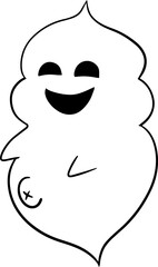 The Ghost drawing image cartoon style for halloween or party concept..