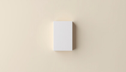 Mock up blank product label on a rectangular box, isolated on a clean background