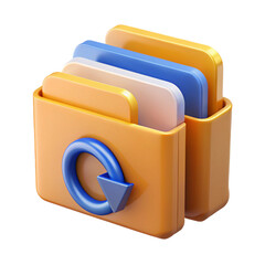 Folders for backup icon 3d cartoon style illustration