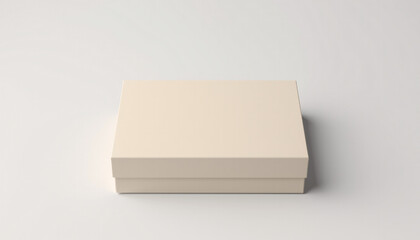 Mock up blank product label on a rectangular box, isolated on a clean background