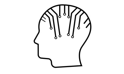 human head men ai brain vector icon design