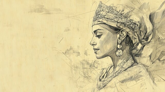 The Queen of Sheba's Awe at Solomon&rsquo;s Wisdom and Wealth, 1 Kings Biblical Art, Beige Background