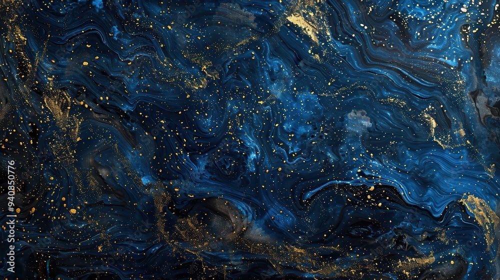Wall mural starry abstract night sky. brightly colored cosmos creation in astronomy background