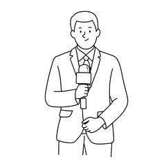 Male Reporter brings a news