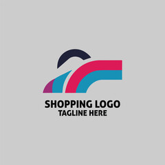 Shopping center logo design template. Online shop logo also.