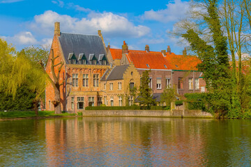 Obraz premium Minnewater lake, Bruges, Belgium