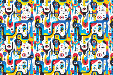 Abstract colorful Seamless Pattern Design illustration, wallpaper, fabric design, Seamless background, Textile design