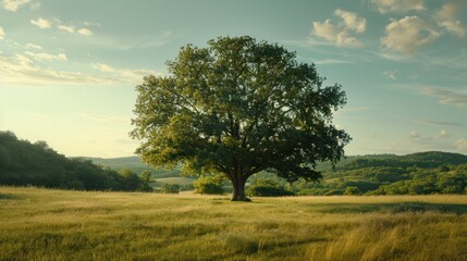 Obraz premium Solitary Tree in a Meadow