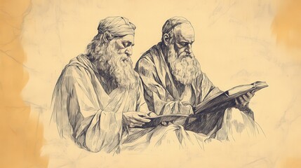 Fototapeta premium The Reigns of Uzziah and Jotham: Uzziah’s Isolation and Rule from a Separate House Due to Leprosy, 2 Kings Biblical Art, Beige Background