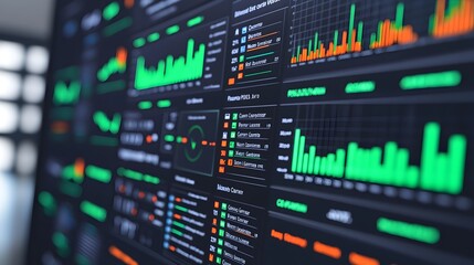 Green Energy Dashboard Tracks Carbon Footprint on Digital Screen 3D