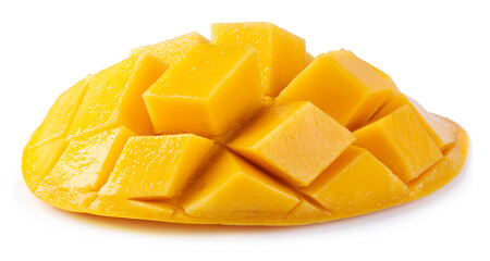 Yellow mango isolated on a white background