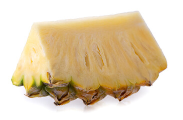 Pineapple fruit and Pineapple slices isolated on a white background.
