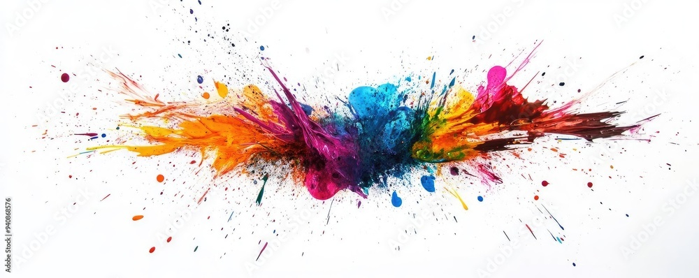 Poster vibrant color splash artwork with bright hues creating an energetic and dynamic visual impact suitab