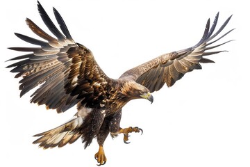 Obraz premium Talon of an Eagle - Deadly Attack with Buteo's Claw against White Background