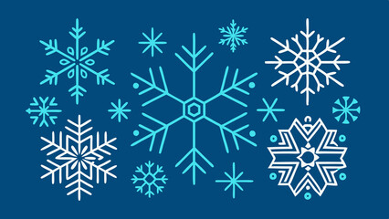 Fototapeta premium Snowflakes Icons Set
