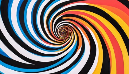 Obraz premium A psychedelic spiral with concentric rings of vivid colors and complex, swirling patterns drawing the viewer into the center