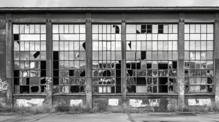 Fototapeten Verlassene Gebäude Abandoned factory with broken windows  © Hafidhulkarim60