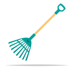 Garden rake tool vector isolated illustration