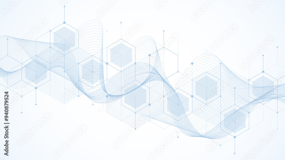Aufkleber health care and medical pattern innovation concept science background design. abstract geometric hex