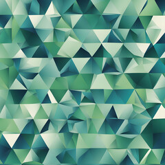 Fototapeta premium Geometric T-shirt Design Featuring Overlapping Triangles and Circles in Various Shades of Blue and Green, Creating a Modern and Abstract Pattern with Crisp Lines, Perfect for a Bold Fashion Statement.