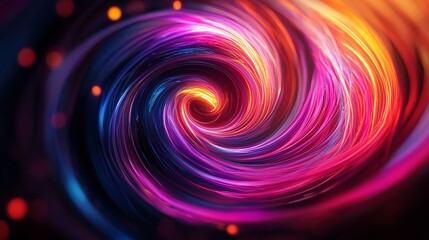 A swirling vortex of neon colors and fractal patterns, creating a mesmerizing, hypnotic effect