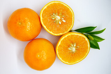 fresh orange isolated on white background