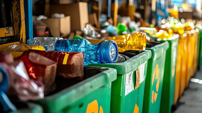 A vibrant shot of a community recycling center