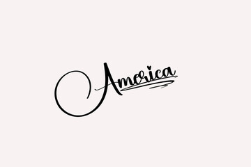 America Name signature with beautiful and stylish font