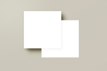 Stacked Two Square Flyer Mockup