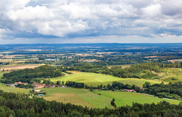 View of South Bohemian landscape. Czechia.