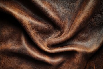 Fototapeta premium Textured brown leather background with a smooth, mottled appearance and variations in shading, creating a soft and uniform pattern , ai