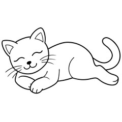 illustration of a cat line art
