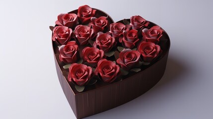 Valentine's day greeting card with gifts, hearts and roses on pink background