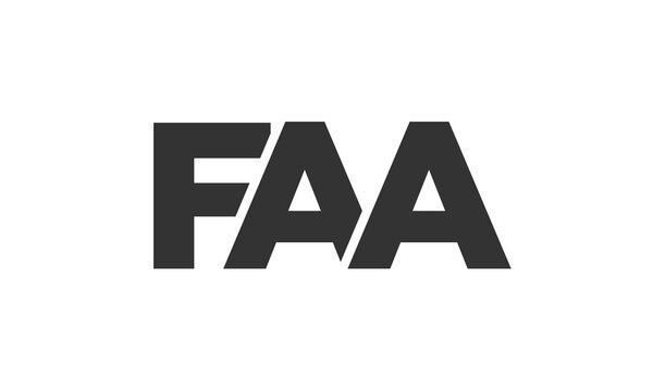 FAA logo design template with strong and modern bold text. Initial based vector logotype featuring simple and minimal typography. Trendy company identity.