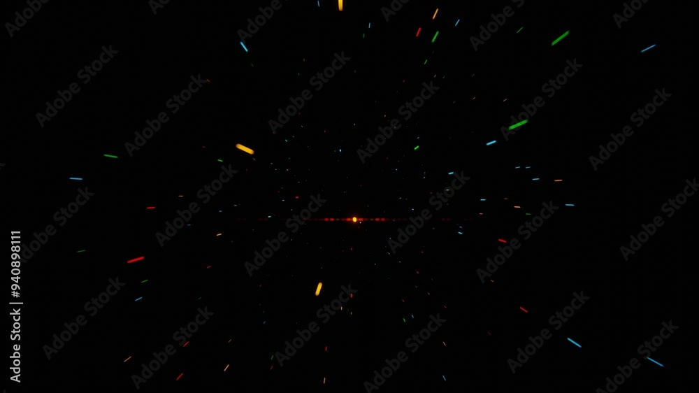 Poster Speed of Light in Space: Abstract Light Streaks on a Dark Background