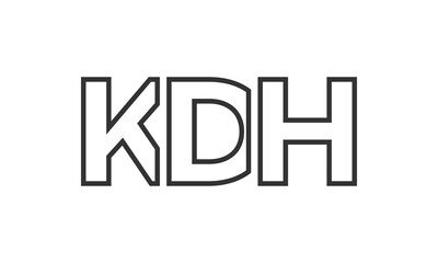 KDH logo design template with strong and modern bold text. Initial based vector logotype featuring simple and minimal typography. Trendy company identity.