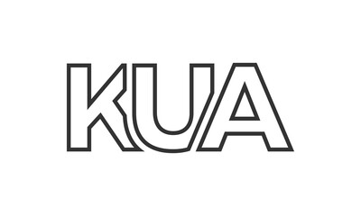 KUA logo design template with strong and modern bold text. Initial based vector logotype featuring simple and minimal typography. Trendy company identity.