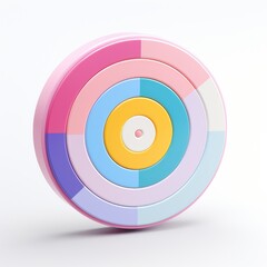 Colorful circular shape featuring layered segments in pastel shades, perfect for creative or playful themes.