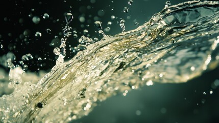  A tight shot of water splashing and forming bubbles on a body of water's surface