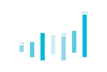 Blue Stock Market Trading Background. Wallpaper. Finance Banner. Graph. Vector Illustration