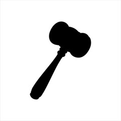 Judge hammer silhouette vector illustration design on white background.