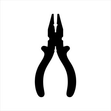 recommend clip art: Top view metal plier silhouette vector illustration design on white background.