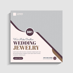 Luxurious Jewelry social media post or web banner template design